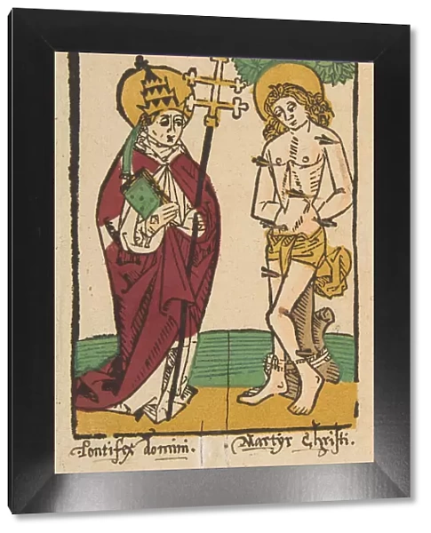 St. Gregory and St. Sebastian (Schr. 1493x), 15th century. 15th century. Creator: Anon