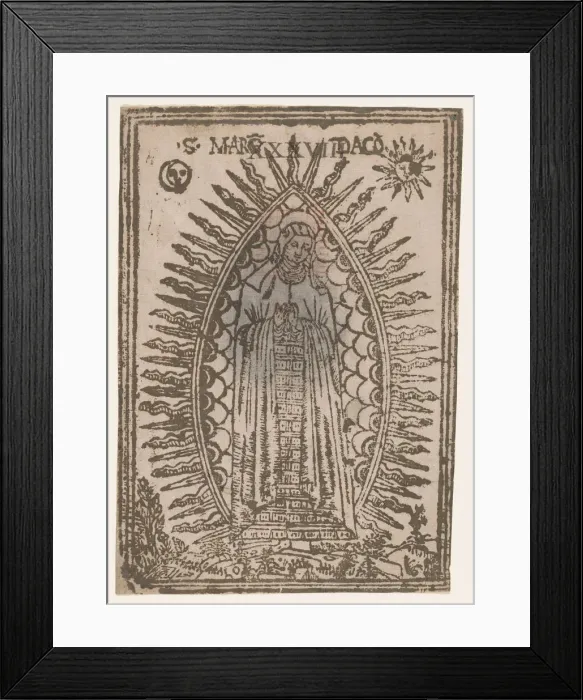 Framed Print : Saint Margaret of Cortona surrounded by rays of light, ca. 1450-1500. ca. 1450-1500. Creator: Anon Framed Print : Saint Margaret of Cortona surrounded by rays of light, ca. 1450-1500. ca. 1450-1500. Creator: Anon