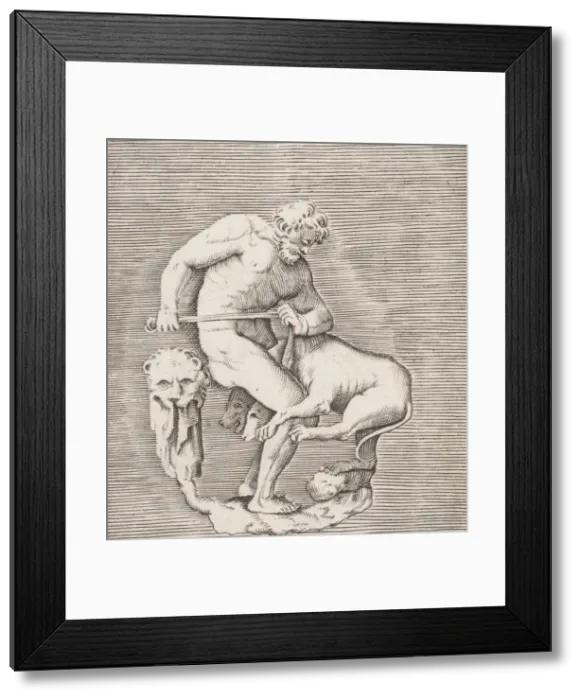 Framed Print : Hercules and Cerberus, published ca. 1599-1622. published ca. 1599-1622. Creator: Anon Framed Print : Hercules and Cerberus, published ca. 1599-1622. published ca. 1599-1622. Creator: Anon