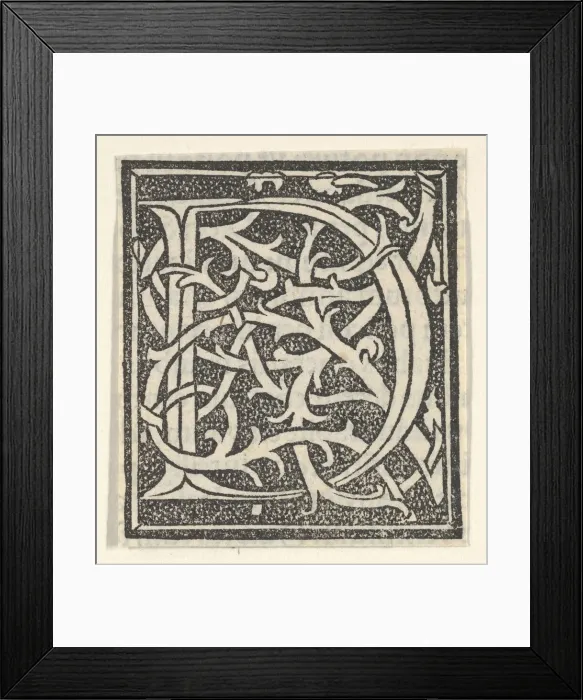 Framed Print : Initial letter D on patterned background, 1520. 1520. Creator: Anon Framed Print : Initial letter D on patterned background, 1520. 1520. Creator: Anon