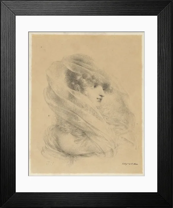 Framed Print : Portrait of Mademoiselle Ledieu, 1820. Creator: Jean-Baptiste Isabey Framed Print : Portrait of Mademoiselle Ledieu, 1820. Creator: Jean-Baptiste Isabey