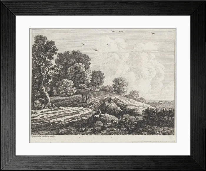 Framed Print : Landscape, ca. 1730-1758. Creator: Jean Baptiste Claude Chatelain Framed Print : Landscape, ca. 1730-1758. Creator: Jean Baptiste Claude Chatelain