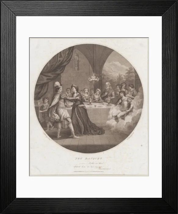 Framed Print : The Banquet (Shakespeare, Macbeth, Act 3, Scene 3), October 10, 1786. Creator: John Baldrey Framed Print : The Banquet (Shakespeare, Macbeth, Act 3, Scene 3), October 10, 1786. Creator: John Baldrey