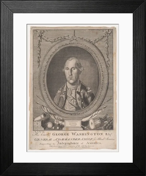 Framed Print : His Excellency George Washington, Esq-r. March 26, 1782. Creator: John Norman Framed Print : His Excellency George Washington, Esq-r. March 26, 1782. Creator: John Norman