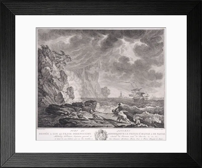 Framed Print : Port of Livorne, ca. 1770. Creator: Simon Fokke Framed Print : Port of Livorne, ca. 1770. Creator: Simon Fokke