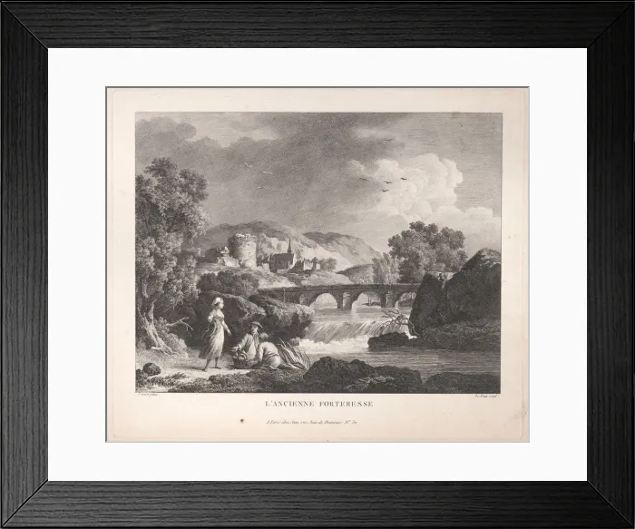 Framed Print : The Old Fortress, ca. 1750-1800. Creator: Jean Jacques Le Veau Framed Print : The Old Fortress, ca. 1750-1800. Creator: Jean Jacques Le Veau