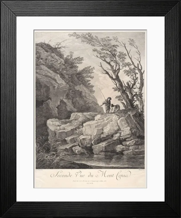 Framed Print : Second View of Mount Cenia, ca. 1750-1800. Creator: Jacques II Chereau Framed Print : Second View of Mount Cenia, ca. 1750-1800. Creator: Jacques II Chereau