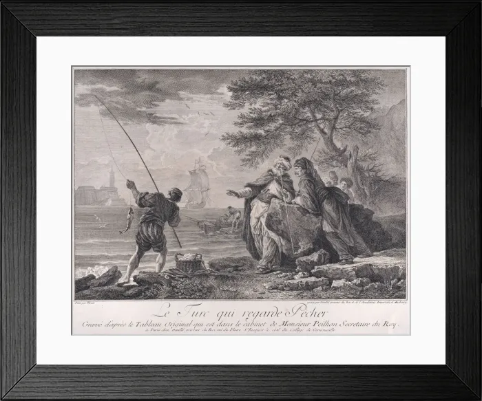 Framed Print : The Turc Who Watches Fishing, ca. 1720-60. Creator: Jean Daullé Framed Print : The Turc Who Watches Fishing, ca. 1720-60. Creator: Jean Daullé