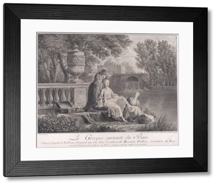 Framed Print : The Greek Woman Leaving the Bath, ca. 1757-59. Creator: Jean Daullé Framed Print : The Greek Woman Leaving the Bath, ca. 1757-59. Creator: Jean Daullé