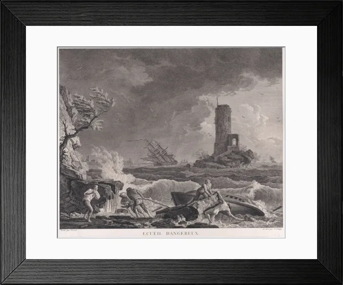 Framed Print : Dangerous Reef, ca. 1760. Creator: Adrian Zingg Framed Print : Dangerous Reef, ca. 1760. Creator: Adrian Zingg