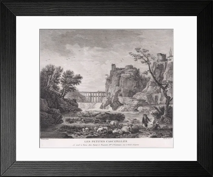 Framed Print : The Little Waterfalls, ca. 1740-1800. Creator: Pierre Francois Basan Framed Print : The Little Waterfalls, ca. 1740-1800. Creator: Pierre Francois Basan