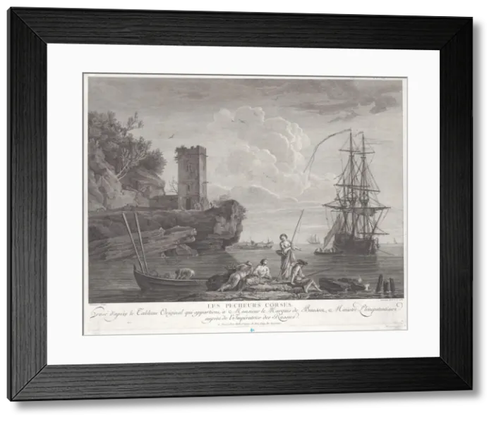 Framed Print : The Corsican Fishermen, 1767. Creator: Robert Daudet