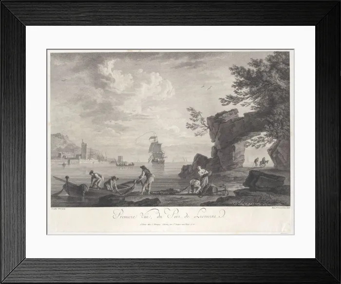 Framed Print : First View of the Port of Livourne, ca. 1755-85. Creator: Maria Fr Ozanne Framed Print : First View of the Port of Livourne, ca. 1755-85. Creator: Maria Fr Ozanne