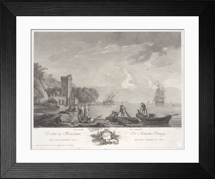 Framed Print : Seventh View of Italy, ca. 1770. Creator: Jacques Philippe Le Bas Framed Print : Seventh View of Italy, ca. 1770. Creator: Jacques Philippe Le Bas