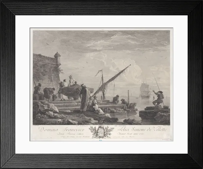 Framed Print : First View of the Levant, ca. 1760. Creator: Jacques Aliamet Framed Print : First View of the Levant, ca. 1760. Creator: Jacques Aliamet