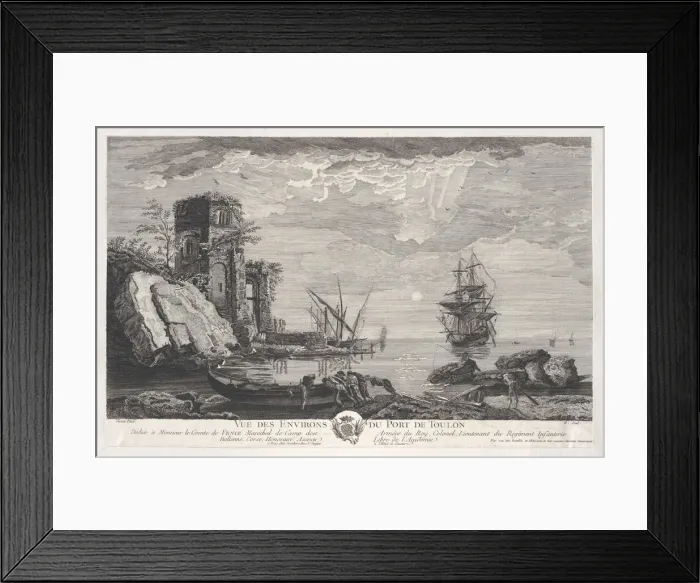 Framed Print : View of the Surroundings of the Port of Toulon, ca. 1750-1800. Creator: Giavaranni Framed Print : View of the Surroundings of the Port of Toulon, ca. 1750-1800. Creator: Giavaranni