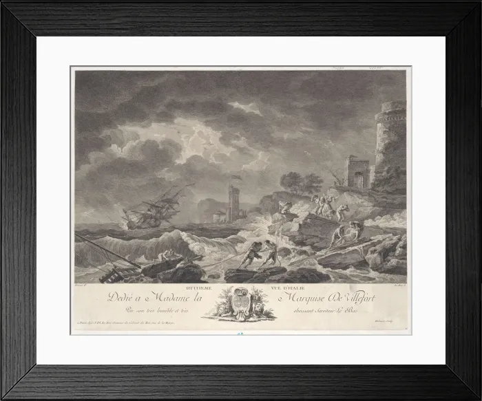 Framed Print : Eighth View of Italy, ca. 1770. Creator: Isidore-Stanislas Helman