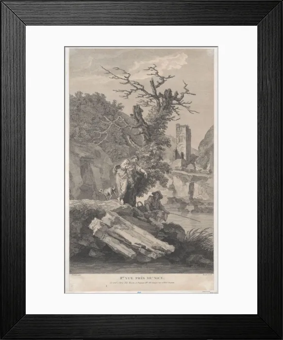 Framed Print : Second View Close to Nice, ca. 1750-1800. Creator: Pierre Francois Basan Framed Print : Second View Close to Nice, ca. 1750-1800. Creator: Pierre Francois Basan