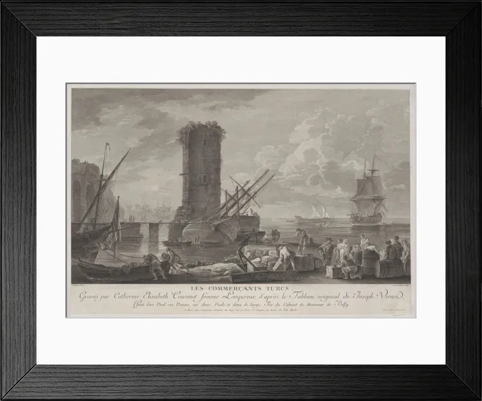 Framed Print : Turkish Traders, ca. 1762. Creator: Elisabeth Cousinet Lempereur Framed Print : Turkish Traders, ca. 1762. Creator: Elisabeth Cousinet Lempereur