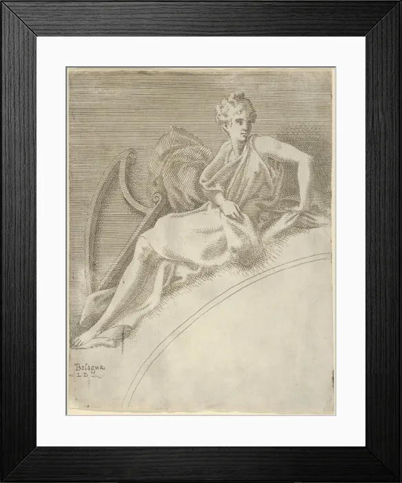 Framed Print : Terpsichore, from the series Twelve Muses and Goddesses, ca. 1542-45. Creator: Leon Davent Framed Print : Terpsichore, from the series Twelve Muses and Goddesses, ca. 1542-45. Creator: Leon Davent
