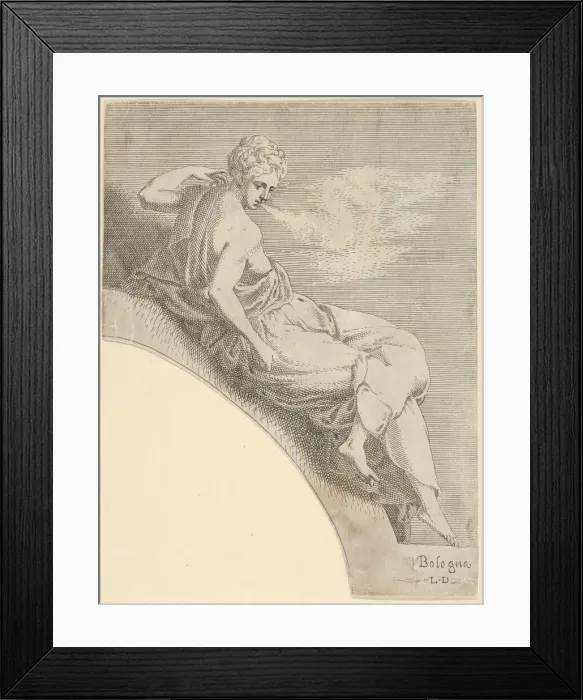 Framed Print : Polyhymnia, from the series Twelve Muses and Goddesses, ca. 1540-45. Creator: Leon Davent Framed Print : Polyhymnia, from the series Twelve Muses and Goddesses, ca. 1540-45. Creator: Leon Davent