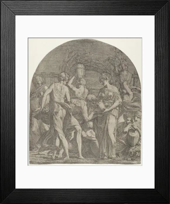 Framed Print : Rebecca and Eliezer at the Well, ca. 1542-45. Creator: Leon Davent Framed Print : Rebecca and Eliezer at the Well, ca. 1542-45. Creator: Leon Davent