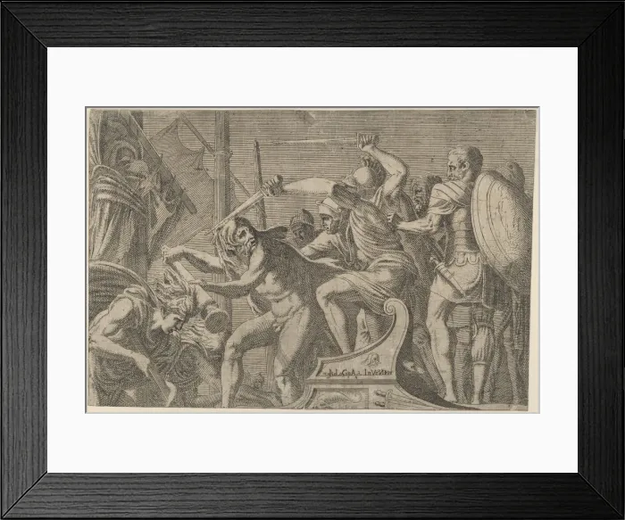 Framed Print : Hercules Fighting Aboard The Argonauts Ship, ca. 1542-45. Creator: Leon Davent Framed Print : Hercules Fighting Aboard The Argonauts Ship, ca. 1542-45. Creator: Leon Davent