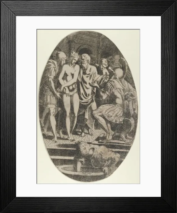 Framed Print : Timocleia Before Alexander, ca. 1540-45. Creator: Leon Davent Framed Print : Timocleia Before Alexander, ca. 1540-45. Creator: Leon Davent