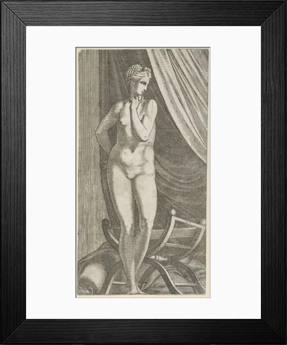 Framed Print : Standing Nude Woman, 1540-56. Creator: Leon Davent Framed Print : Standing Nude Woman, 1540-56. Creator: Leon Davent
