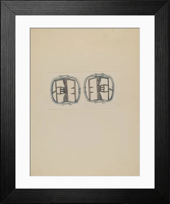 Framed Print : Mans Shoe Buckle, c. 1936. Creator: Charles Criswell Framed Print : Mans Shoe Buckle, c. 1936. Creator: Charles Criswell