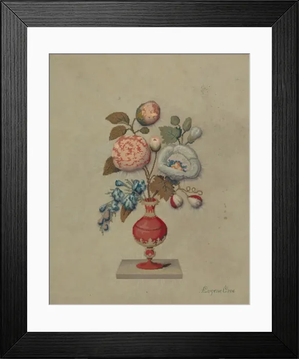 Framed Print : Embroidery, c. 1936. Creator: Eugene Croe