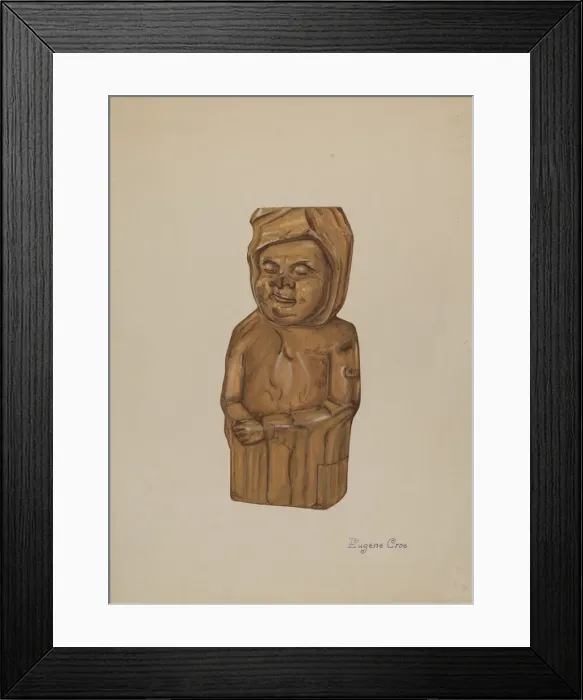 Framed Print : Woodcarving, c. 1937. Creator: Eugene Croe Framed Print : Woodcarving, c. 1937. Creator: Eugene Croe