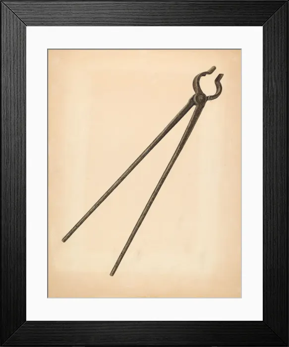Framed Print : Blacksmiths Tongs, c. 1942. Creator: Orison Daeda Framed Print : Blacksmiths Tongs, c. 1942. Creator: Orison Daeda