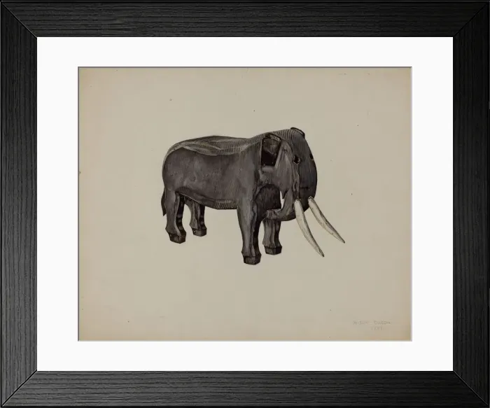 Framed Print : Toy Elephant, 1939. Creator: Orison Daeda Framed Print : Toy Elephant, 1939. Creator: Orison Daeda