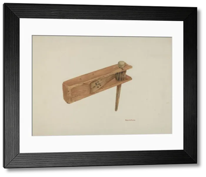 Framed Print : Ecclesiastical Rattle, c. 1939. Creator: R. J. De Freitas Framed Print : Ecclesiastical Rattle, c. 1939. Creator: R. J. De Freitas