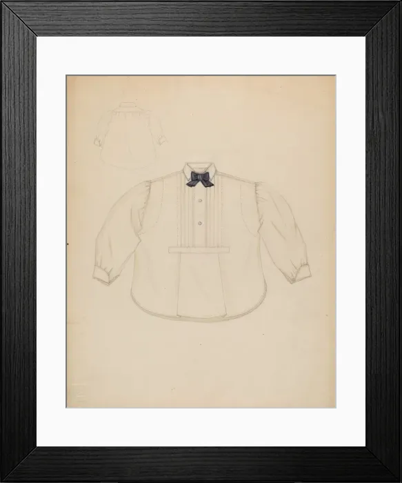 Framed Print : Mans Miniature Shirt, c. 1936. Creator: Sylvia DeZon Framed Print : Mans Miniature Shirt, c. 1936. Creator: Sylvia DeZon