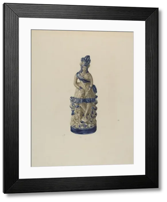 Framed Print : Statuette, 1935 / 1942. Creator: Yolande Delasser Framed Print : Statuette, 1935 / 1942. Creator: Yolande Delasser