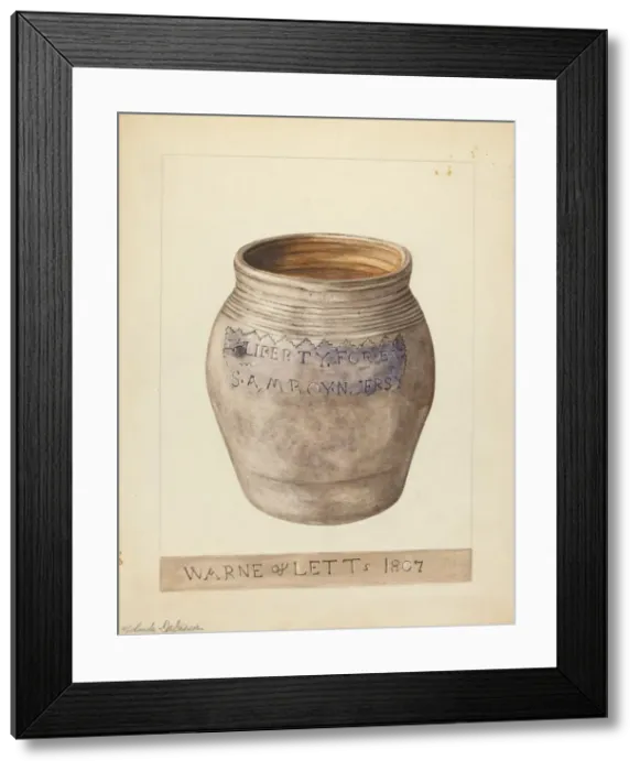 Framed Print : Small Pot, c. 1953. Creator: Yolande Delasser Framed Print : Small Pot, c. 1953. Creator: Yolande Delasser