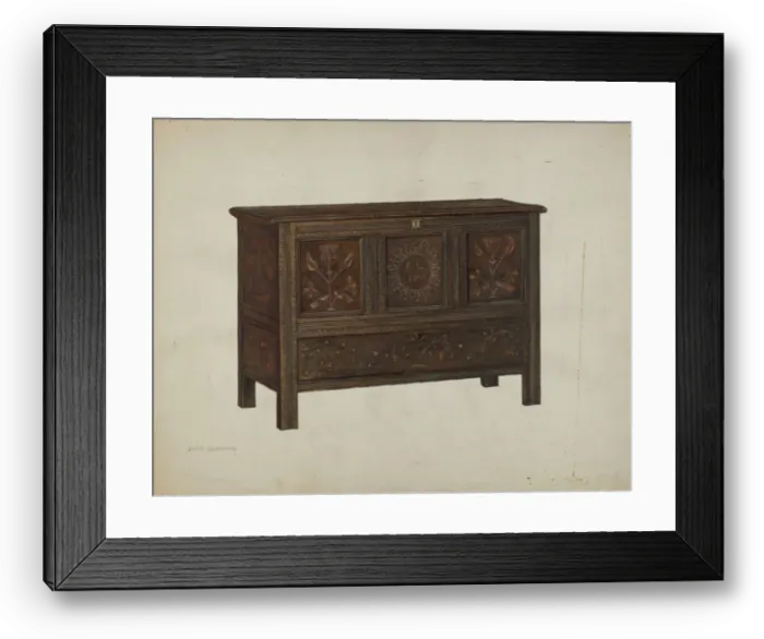 Framed Print : Pa. German Chest, c. 1940. Creator: David Dorfman Framed Print : Pa. German Chest, c. 1940. Creator: David Dorfman