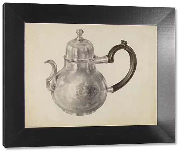 Silver Teapot, c. 1938. Creator: Leo Drozdoff