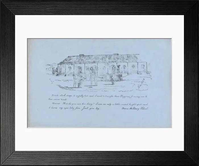 Framed Print : Scene at Poona Military School, November 1853. November 1853. Creator: Anon Framed Print : Scene at Poona Military School, November 1853. November 1853. Creator: Anon