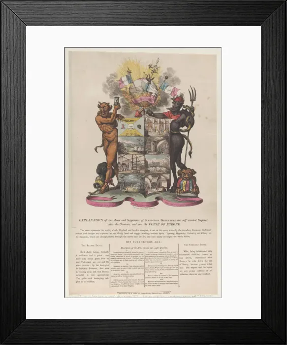 Framed Print : Explanation of the Arms and Supporters of Napoleon Bonaparte, 1808. 1808. Creator: Anon Framed Print : Explanation of the Arms and Supporters of Napoleon Bonaparte, 1808. 1808. Creator: Anon
