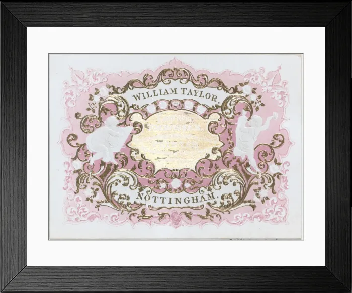 Framed Print : Trade Card for William Taylor, Engraver, Embosser & Printer, 19th century. 19th century. Creator: Anon Framed Print : Trade Card for William Taylor, Engraver, Embosser & Printer, 19th century. 19th century. Creator: Anon