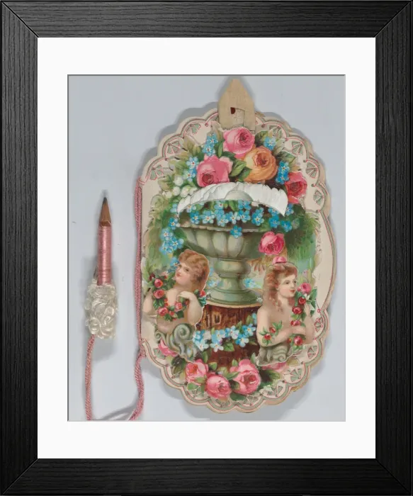 Framed Print : Valentine - Mechanical - elaborate Valentine, Dance Card, Baby, 1883. 1883. Creator: Anon Framed Print : Valentine - Mechanical - elaborate Valentine, Dance Card, Baby, 1883. 1883. Creator: Anon