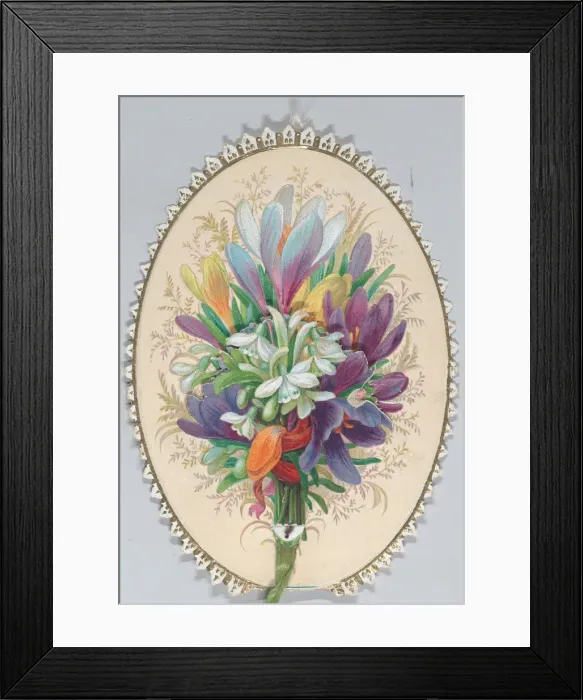 Framed Print : Valentine - Mechanical bouquet, crocus, ca. 1875. ca. 1875. Creator: Anon Framed Print : Valentine - Mechanical bouquet, crocus, ca. 1875. ca. 1875. Creator: Anon