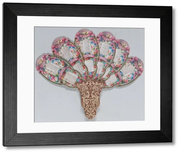 Framed Print : Valentine - Mechanical - elaborate fan dated 1875, 1875. 1875. Creator: Anon Framed Print : Valentine - Mechanical - elaborate fan dated 1875, 1875. 1875. Creator: Anon