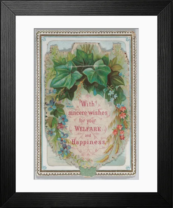 Framed Print : Valentine - Mechanical wreath, ca. 1875. ca. 1875. Creator: Anon Framed Print : Valentine - Mechanical wreath, ca. 1875. ca. 1875. Creator: Anon