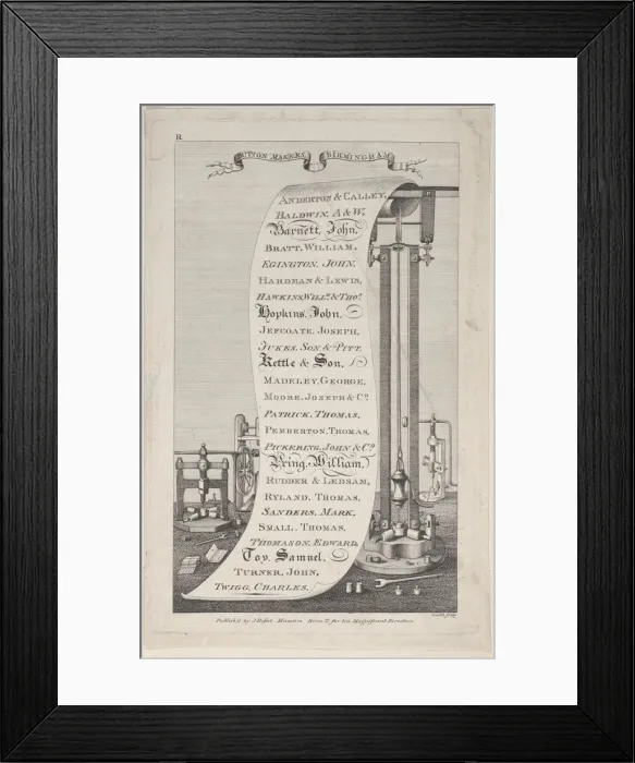 Framed Print : Trade Card for Button Makers, Birmingham, 1800. 1800. Creator: Anon Framed Print : Trade Card for Button Makers, Birmingham, 1800. 1800. Creator: Anon