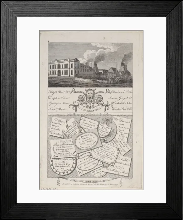 Framed Print : Trade Card for Brass Founders, Birmingham, 1800. 1800. Creator: Anon Framed Print : Trade Card for Brass Founders, Birmingham, 1800. 1800. Creator: Anon