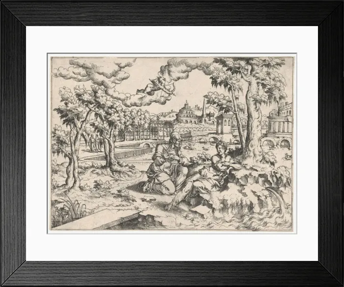 Framed Print : Vertumnus and Pomona, ca. 1550-55. ca. 1550-55. Creator: Anon Framed Print : Vertumnus and Pomona, ca. 1550-55. ca. 1550-55. Creator: Anon